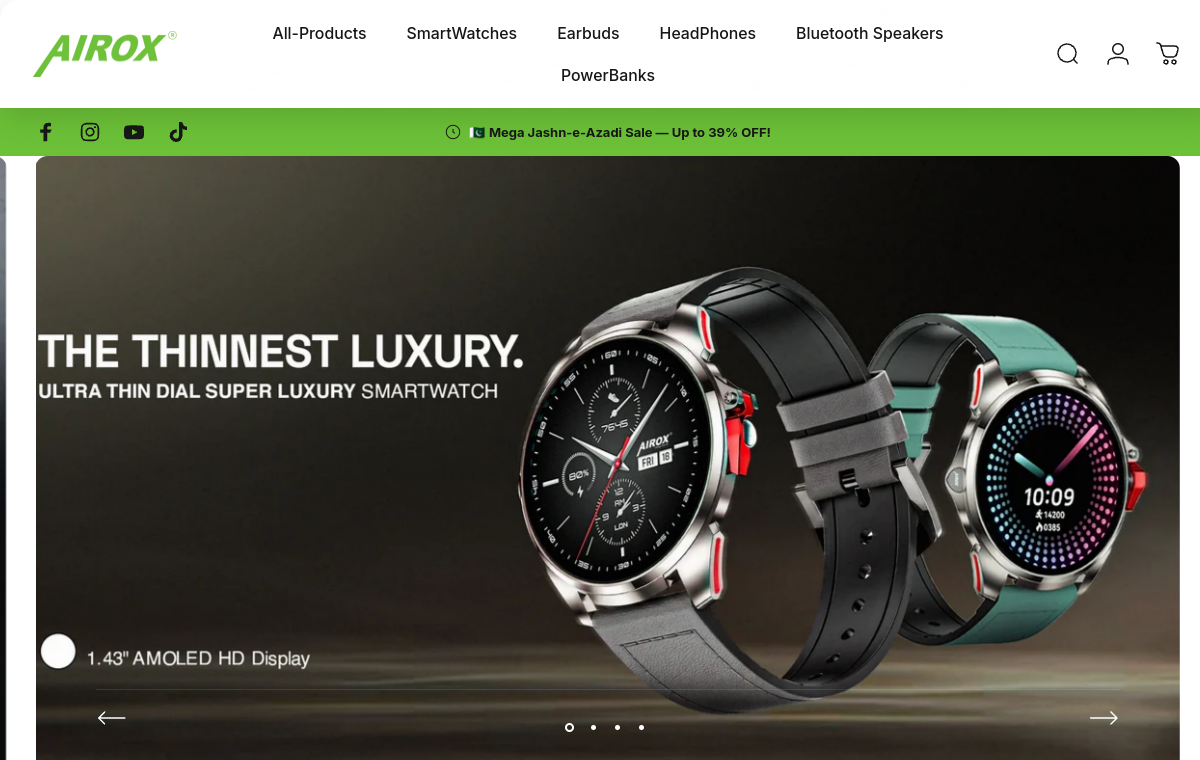 Airox ecommerce store preview