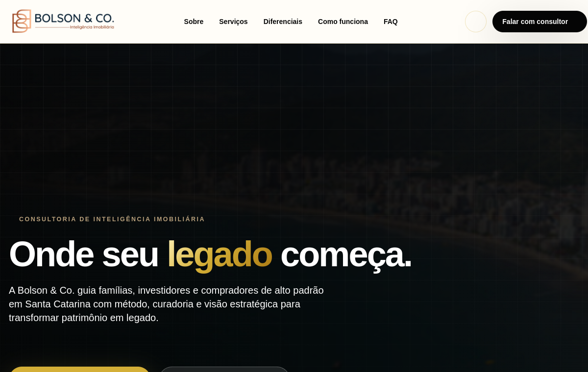 Preview do site Bolson Imobiliária