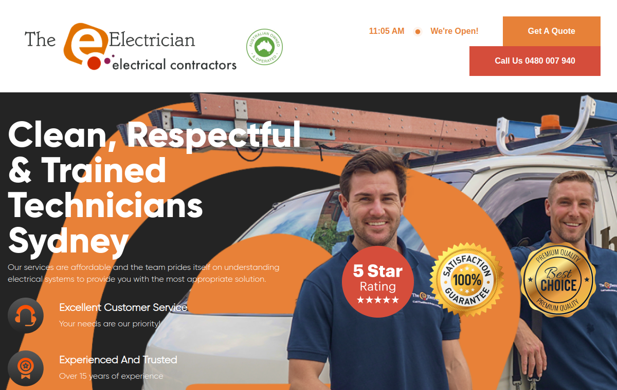 Call The Electrician website preview