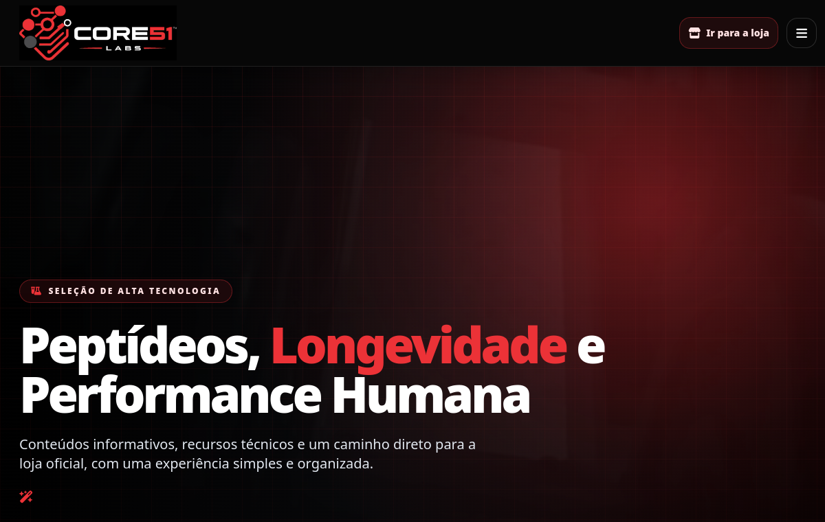Preview do site Core51 Labs