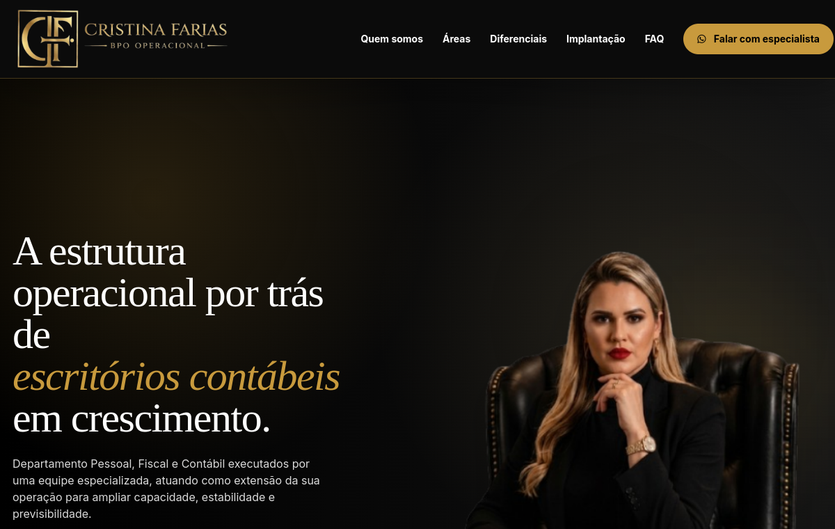 Preview do site Cristina Farias Assessoria