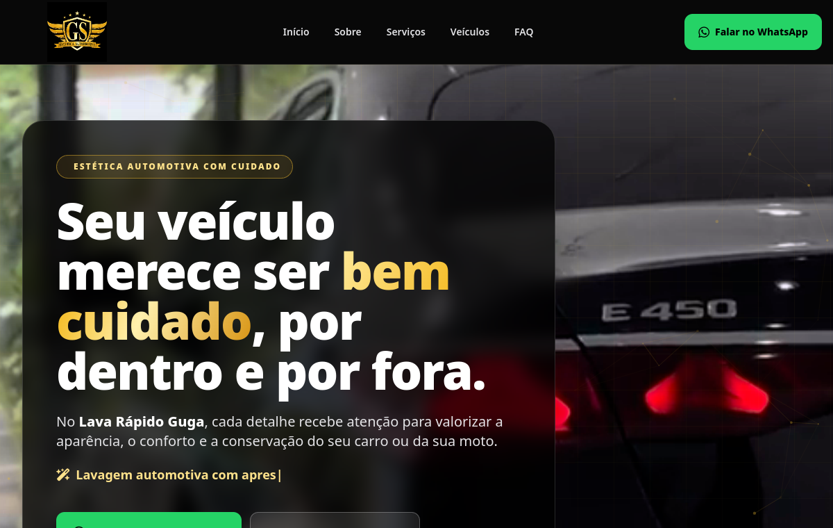 Preview do site Estética Automotiva GS