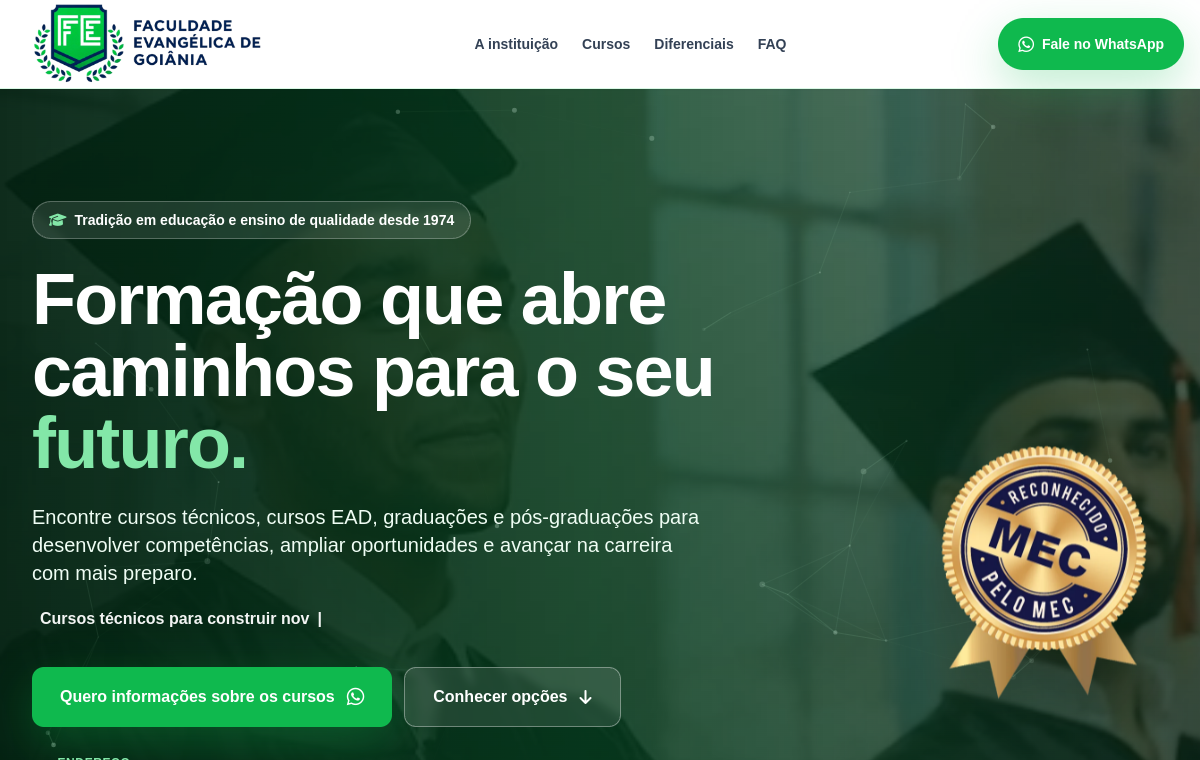 Preview do site Fê Goiânia