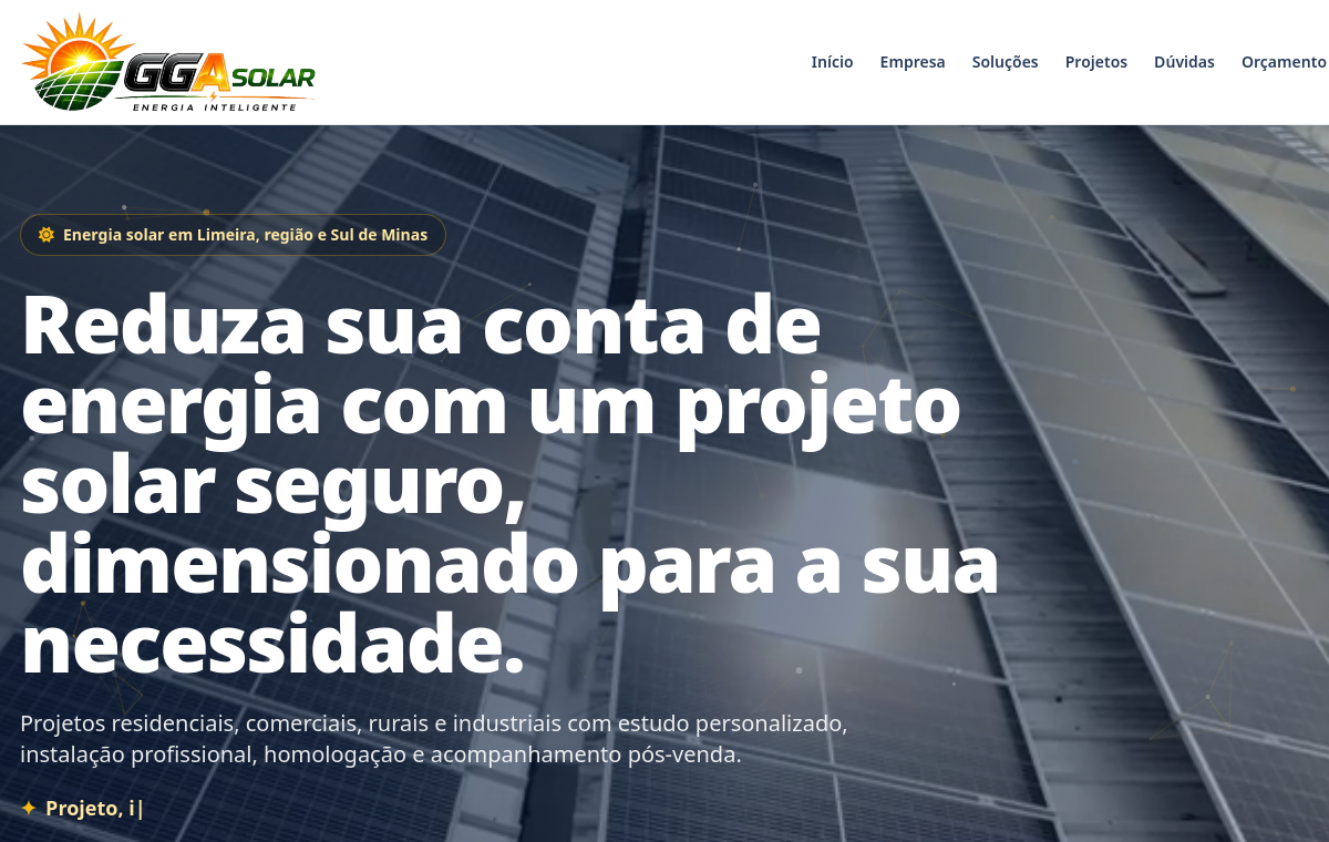 Preview do site GGA Solar