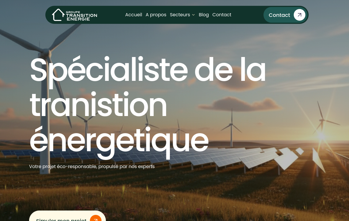 Aperçu du site Groupe Transition Énergie