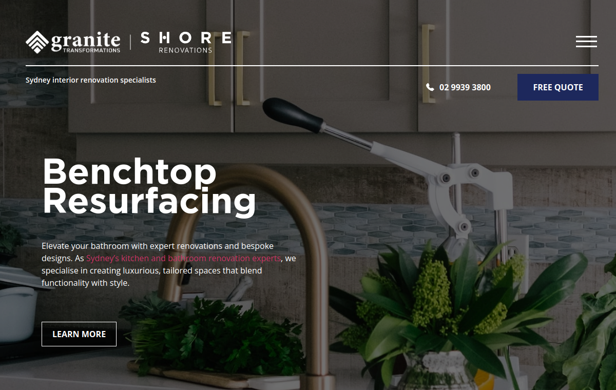 GT Kitchen & Bathroom website preview