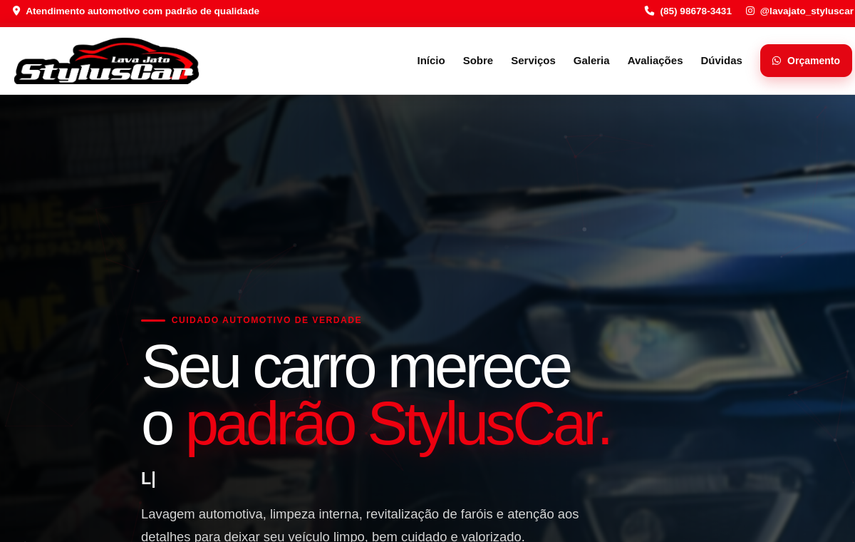 Preview do site Lava Jato Stylus Car