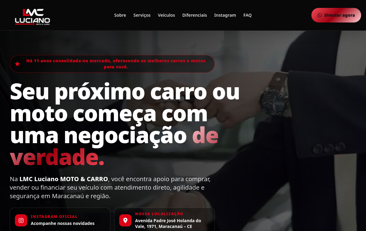 Preview do site Luciano Moto e Carro