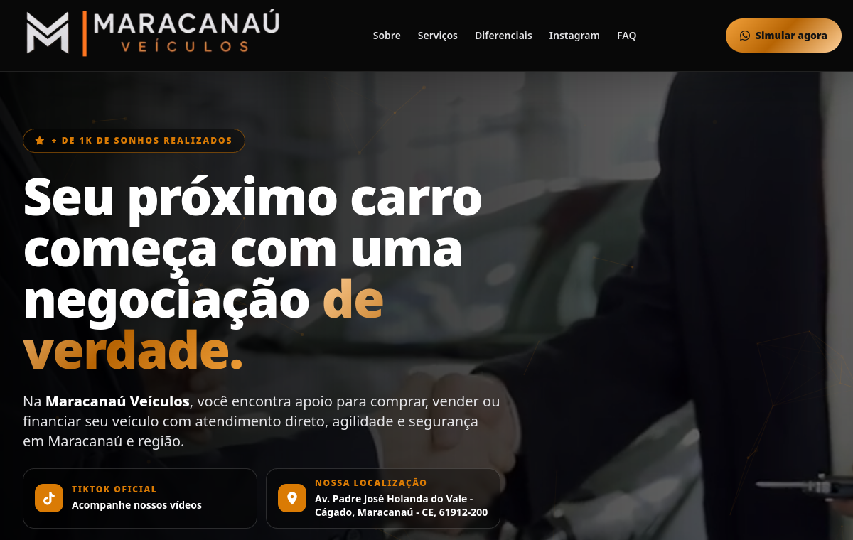 Preview do site Maracanaú Veículos