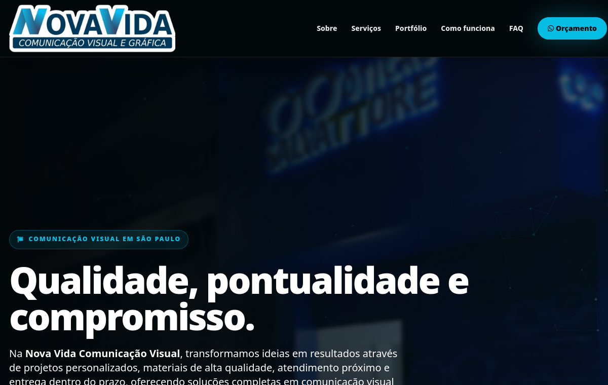 Preview do site Nova Vida Comunicação