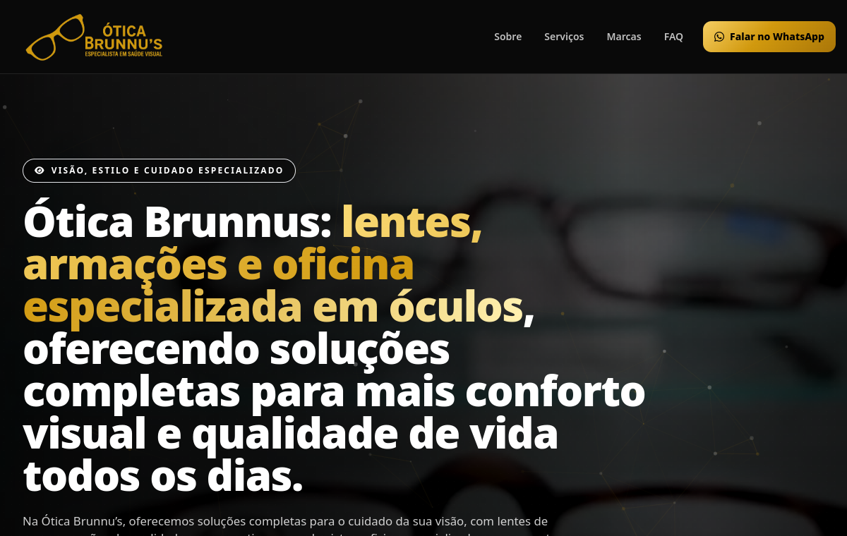 Preview do site Ótica Brunnus