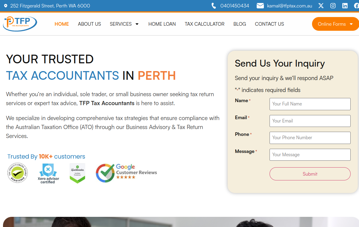 TFP Tax website preview