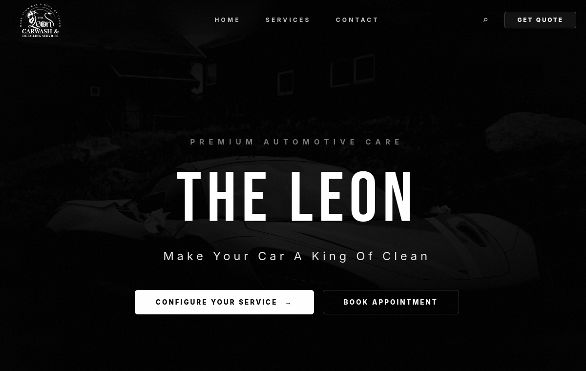 The Leon Carwash & Detailing Services homepage preview