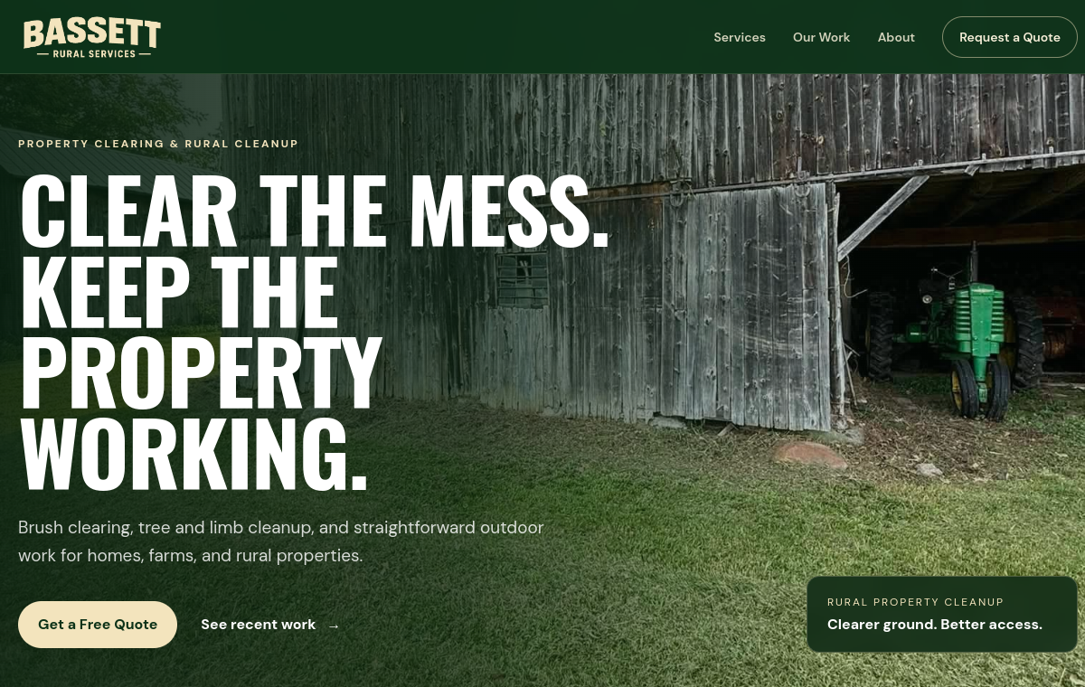 Bassett Rural Services website preview