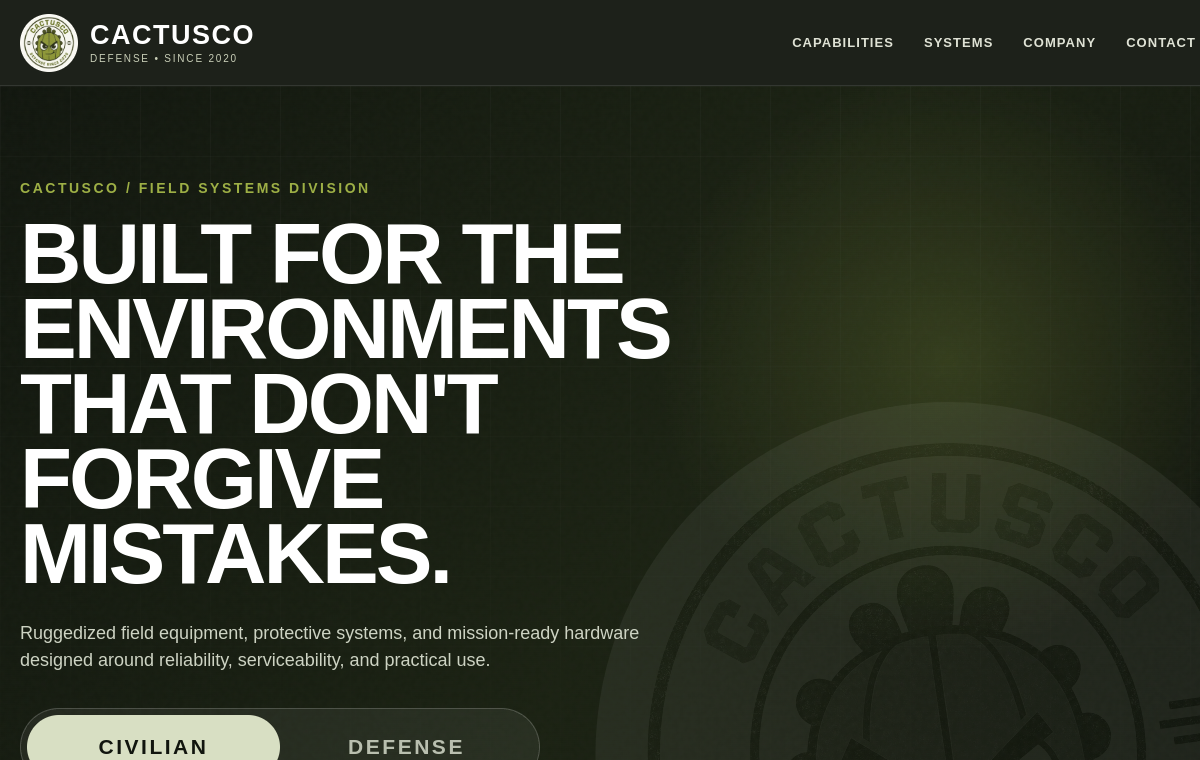CactusCo Defense website preview