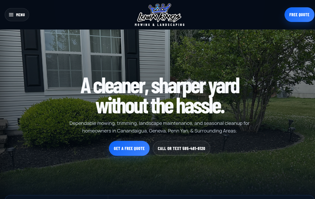 Lawn Kings website preview