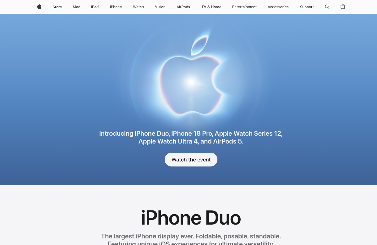 Apple 브랜드 쇼핑 웹사이트 미리보기