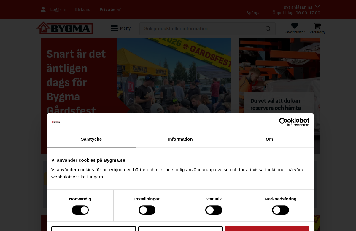 Screenshot av Bygmas hemsida