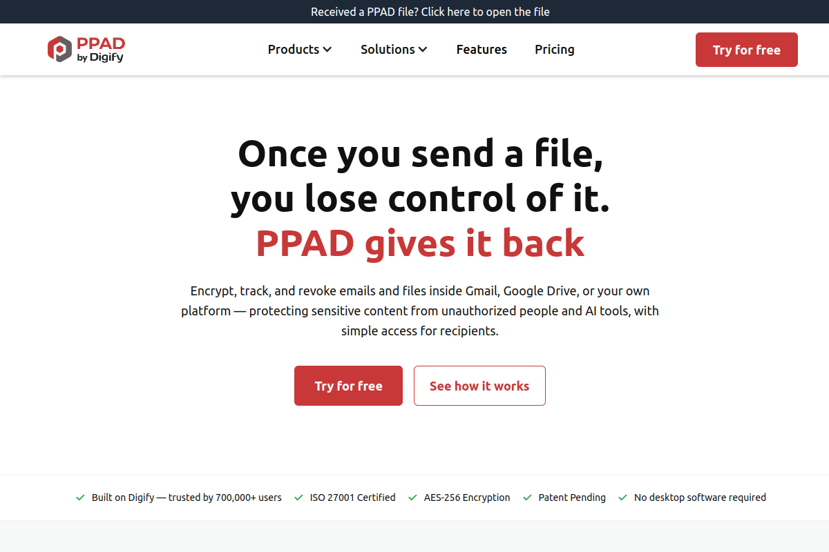 PPAD homepage screenshot showing top 10 DRM software 2026 platform