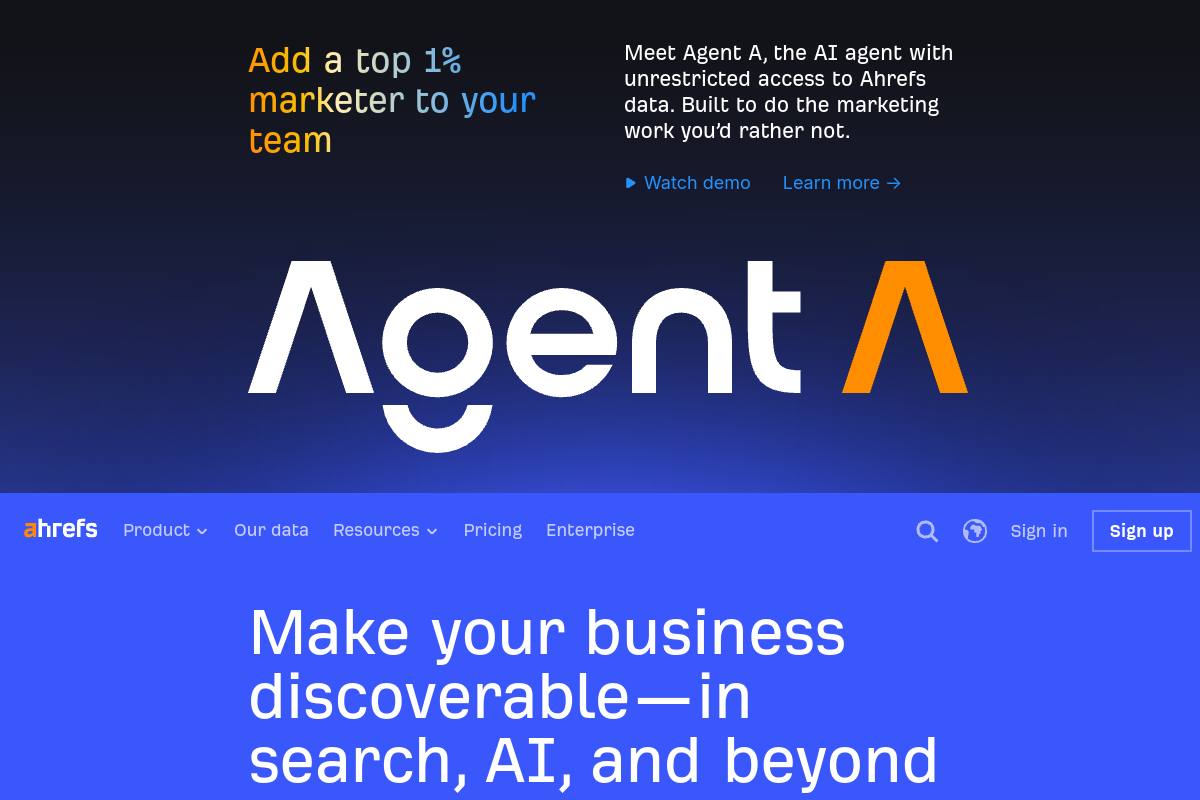 Ahrefs dashboard screenshot