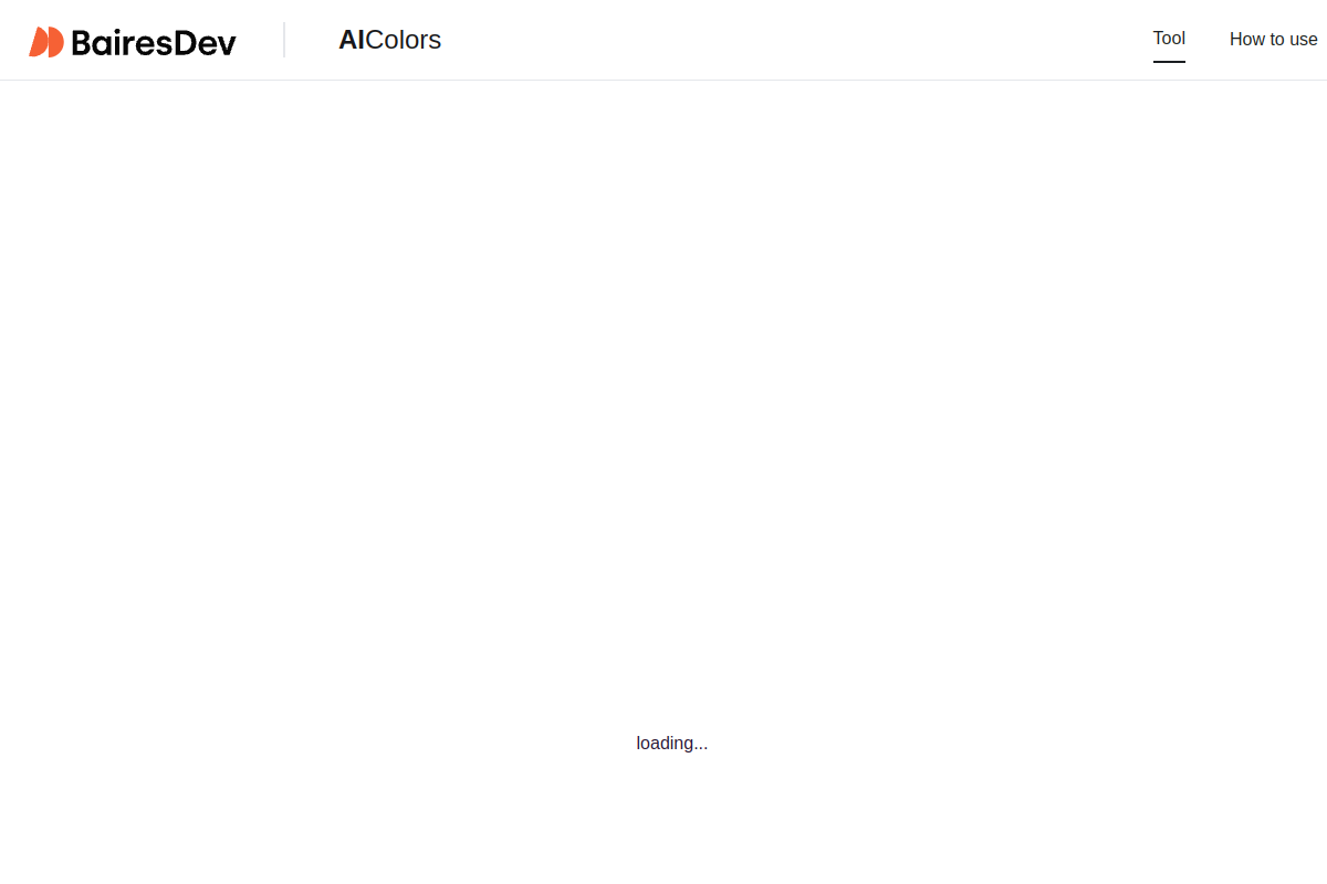 Screenshot of the AIColors website