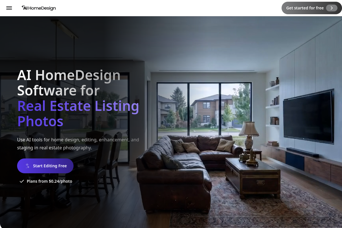 Screenshot of the AI Home Design website