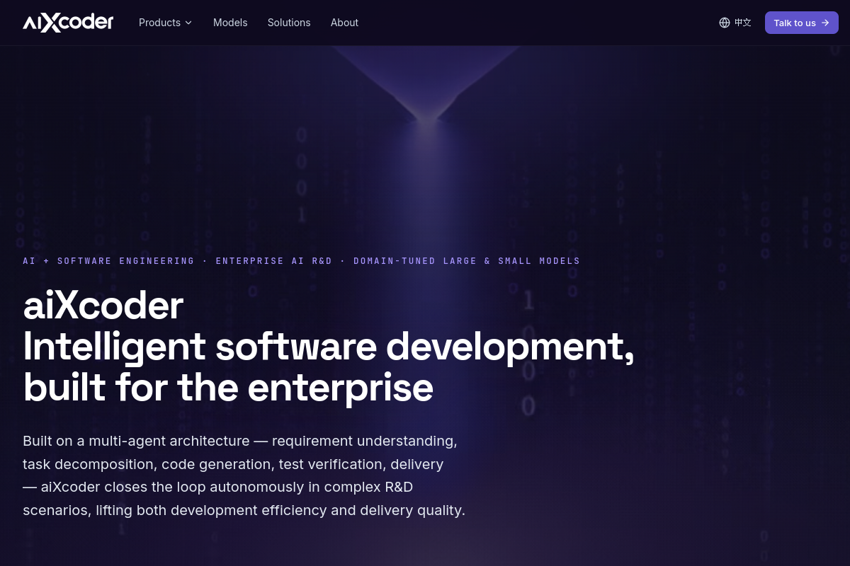 Screenshot of the AIXcoder website