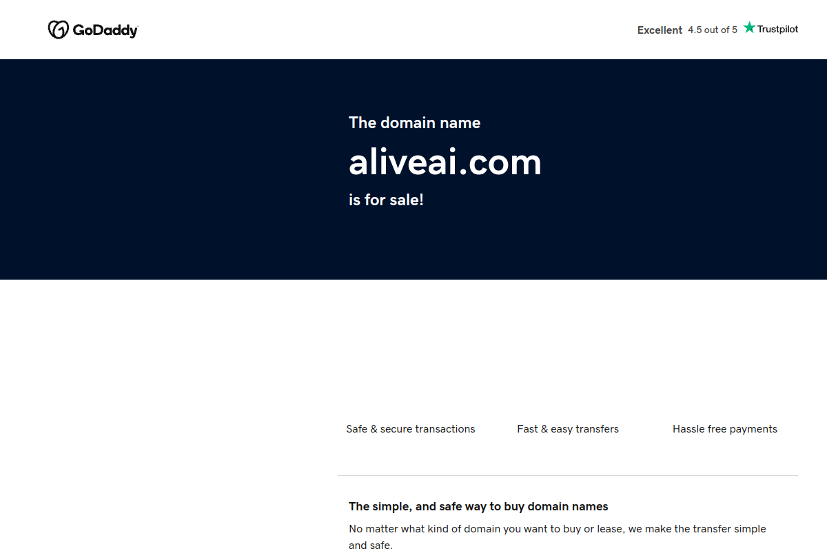 AliveAI homepage as it appeared during testing