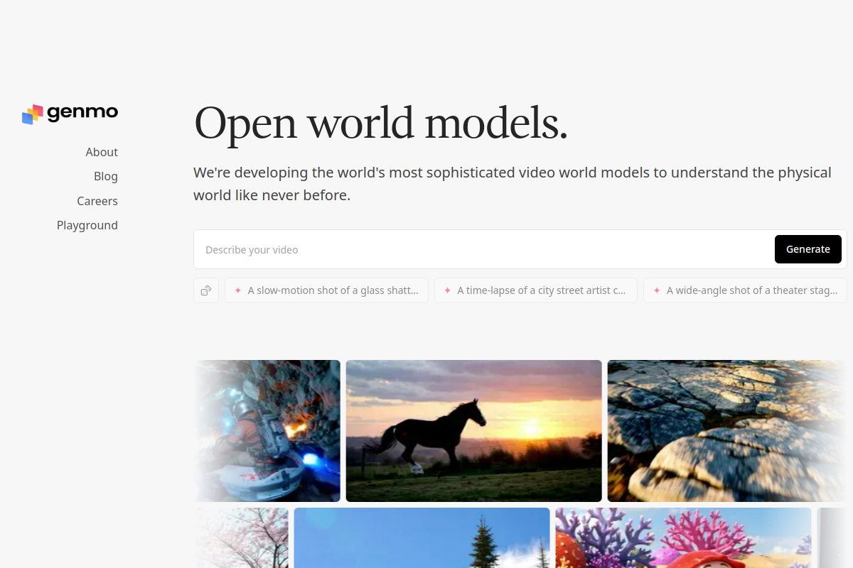 Screenshot of the Genmo website