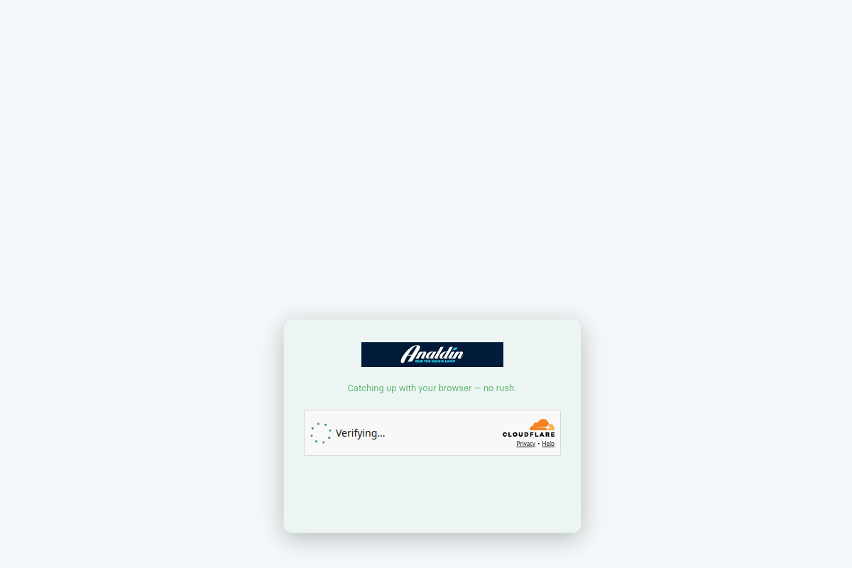Analdin homepage as it appeared during testing