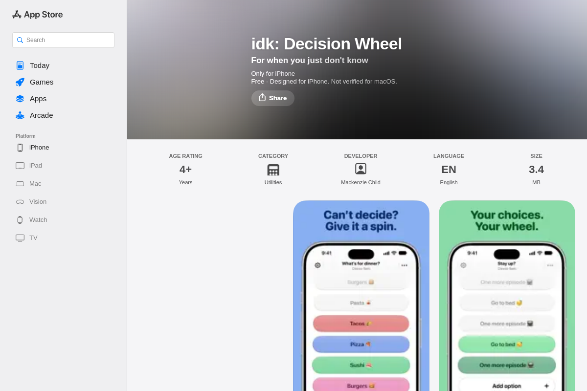 Screenshot of idk: Decision Wheel