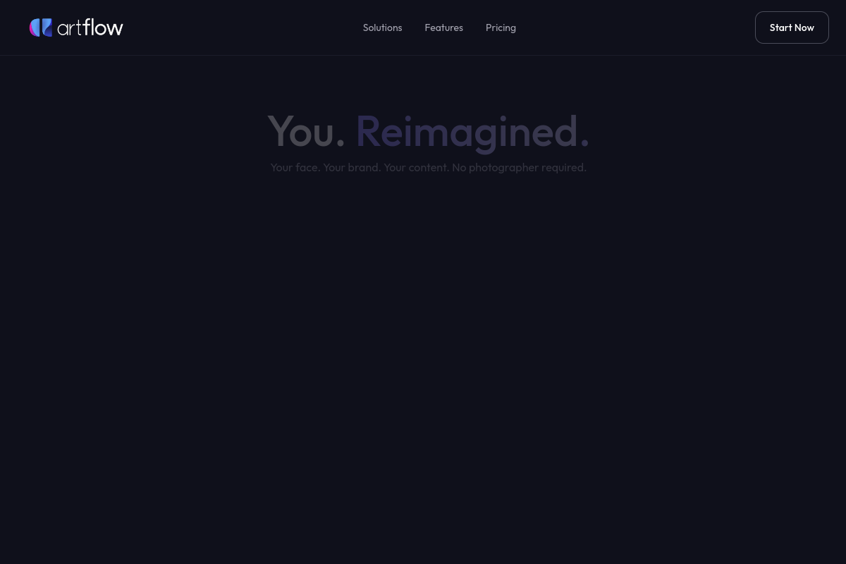 Screenshot of the Artflow website