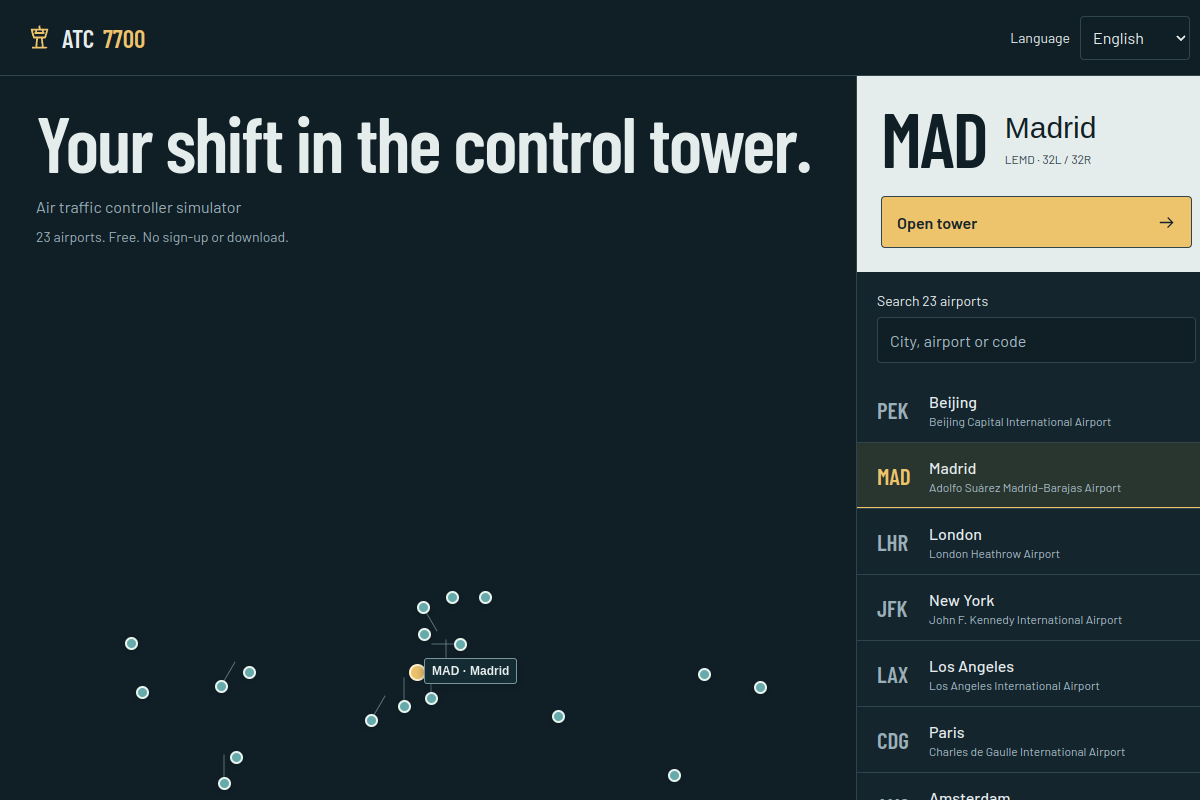 Screenshot of ATC7700
