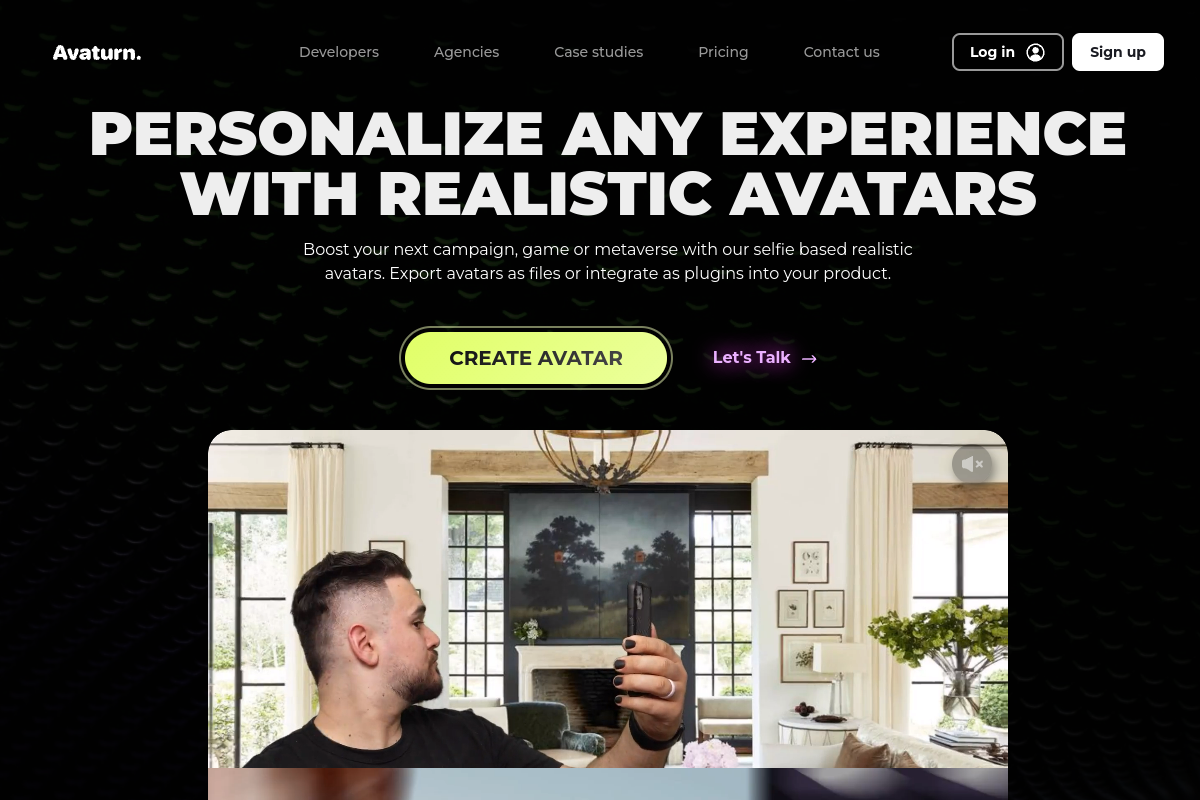 Screenshot of the Avaturn website