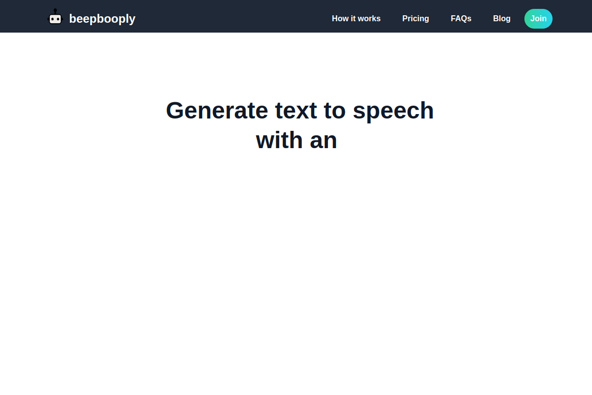 Screenshot of the Beepbooply website