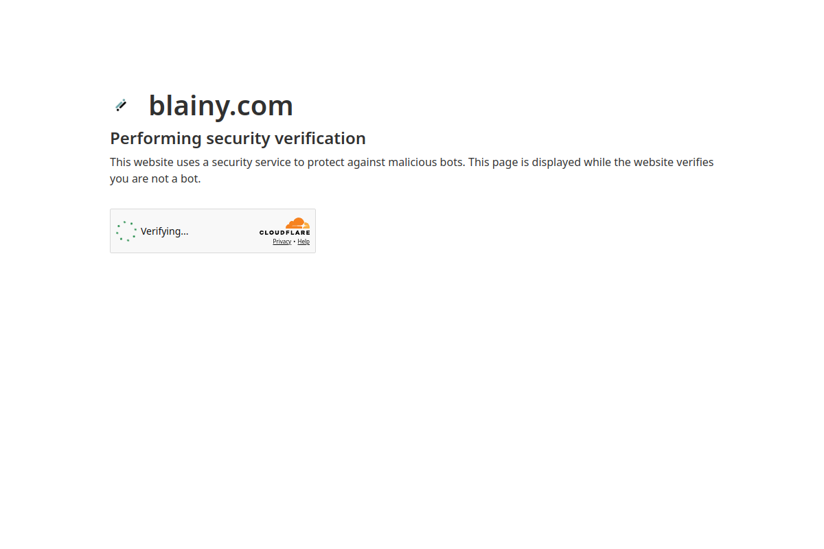 Screenshot of the Blainy website