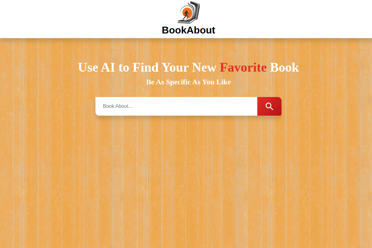 Screenshot of the Bookabout website