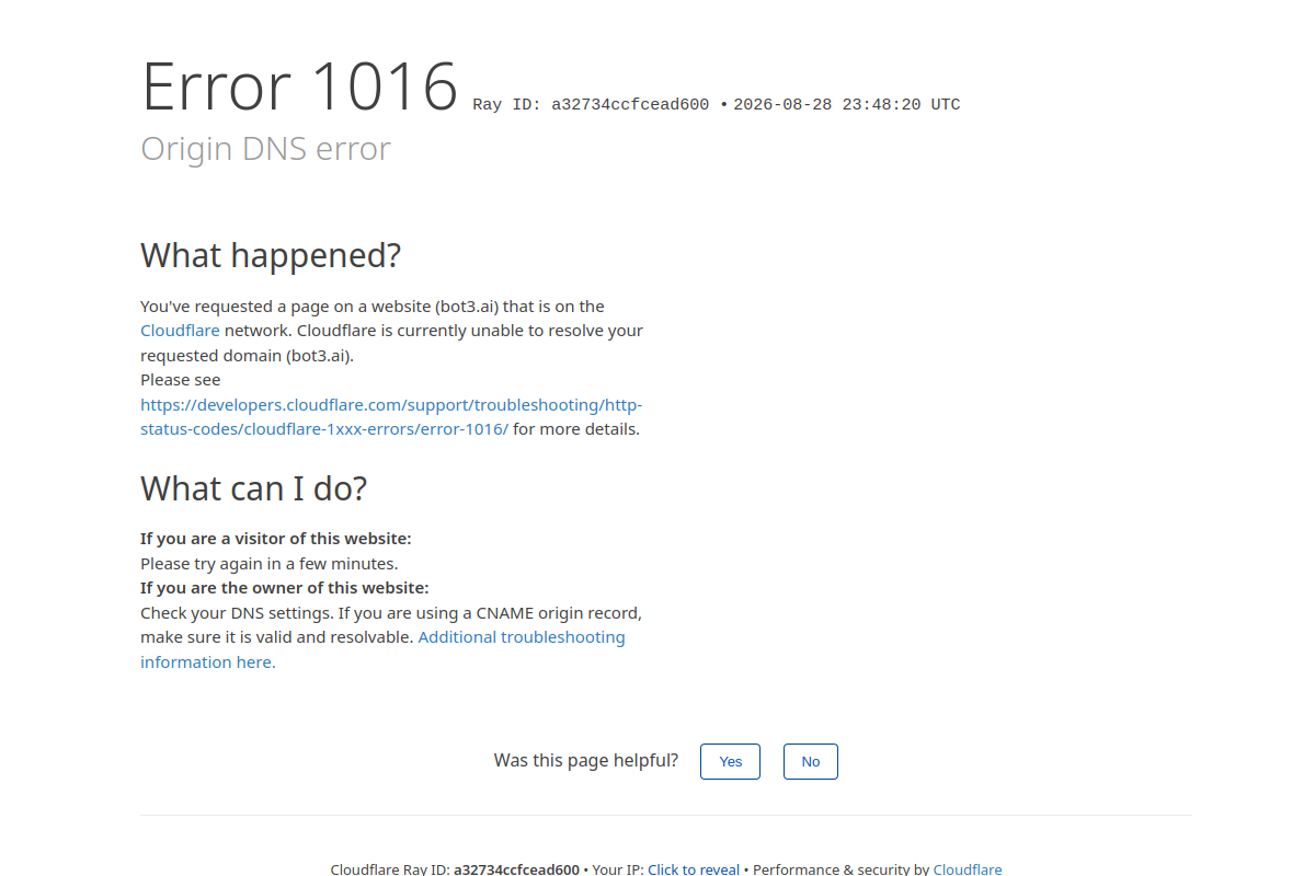 Screenshot of the Bot3.ai website