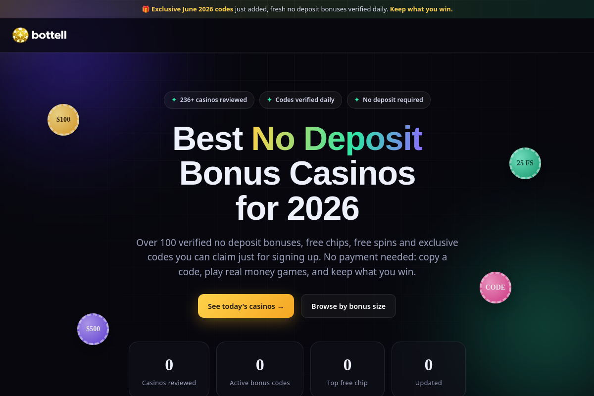 Screenshot of the Bottell website