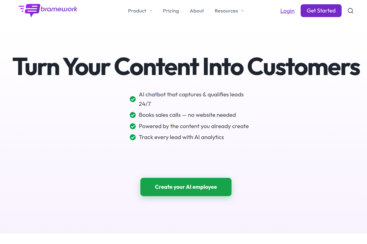 Screenshot of the Bramework website