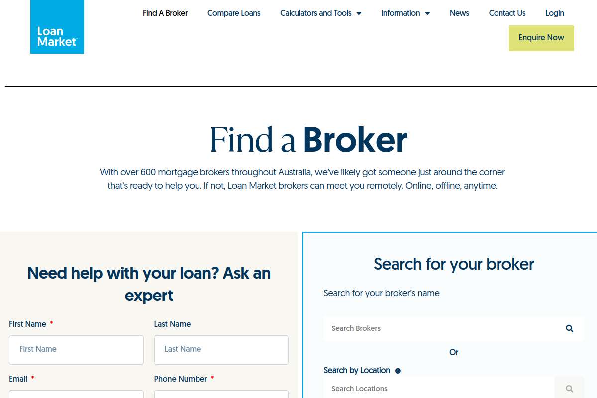 Screenshot of Find a Mortgage Broker