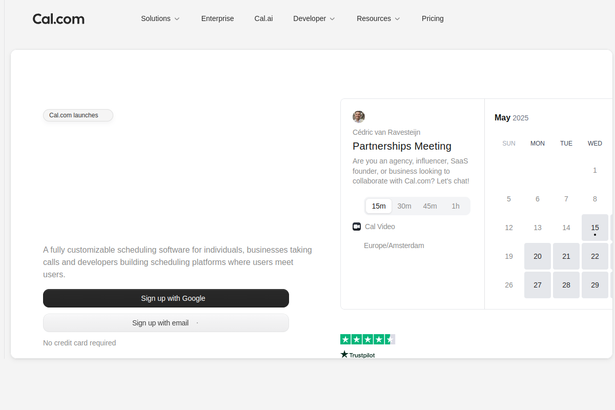 Screenshot of the Cal.AI website
