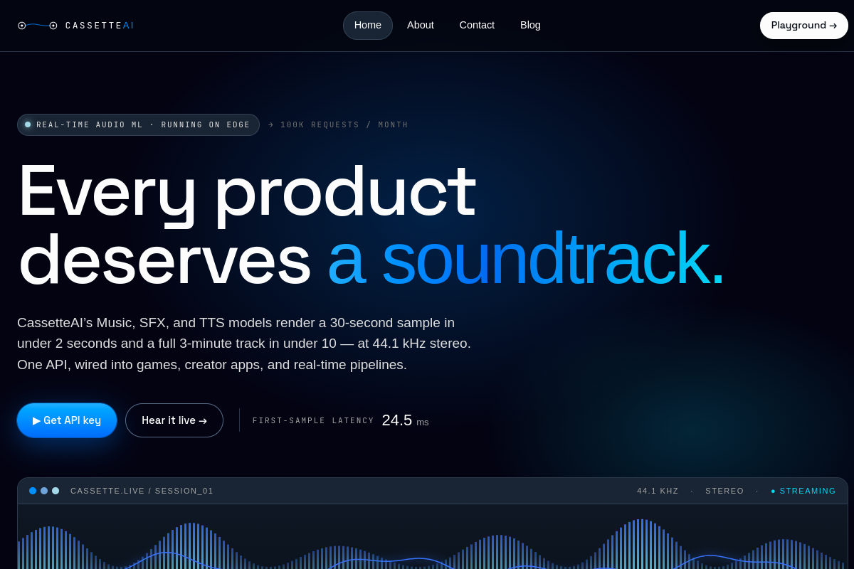 Screenshot of the CassetteAI website