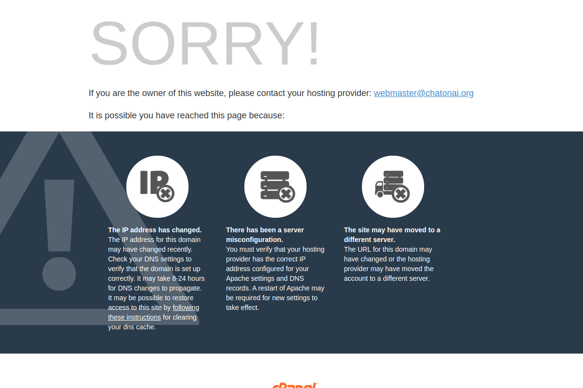 Screenshot of the Chatonai website
