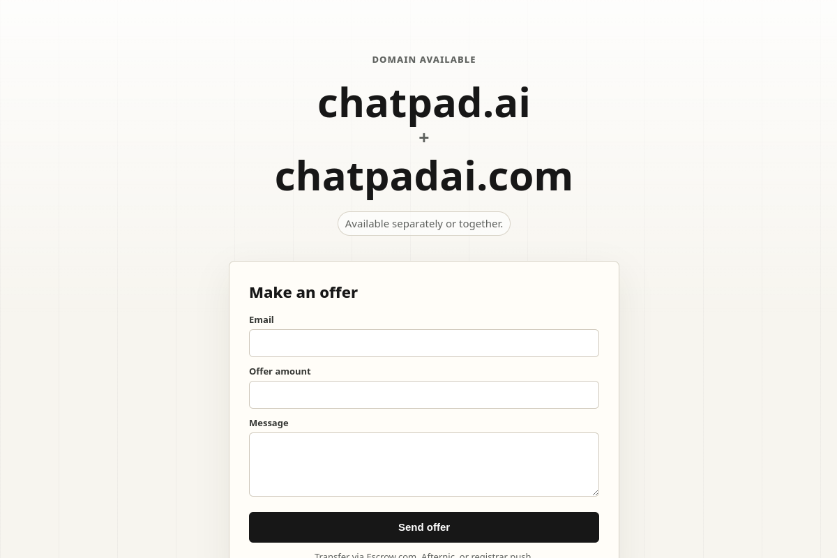 Screenshot of the Chatpad website