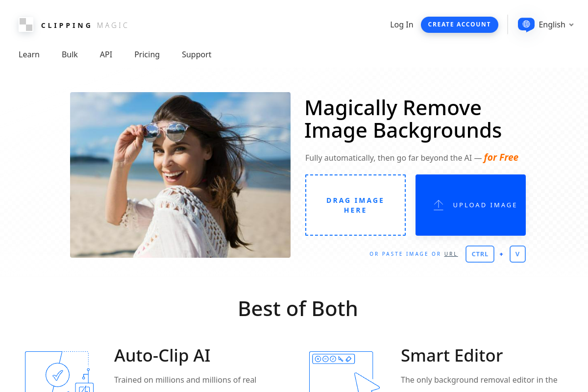 Screenshot of the Clipping Magic website