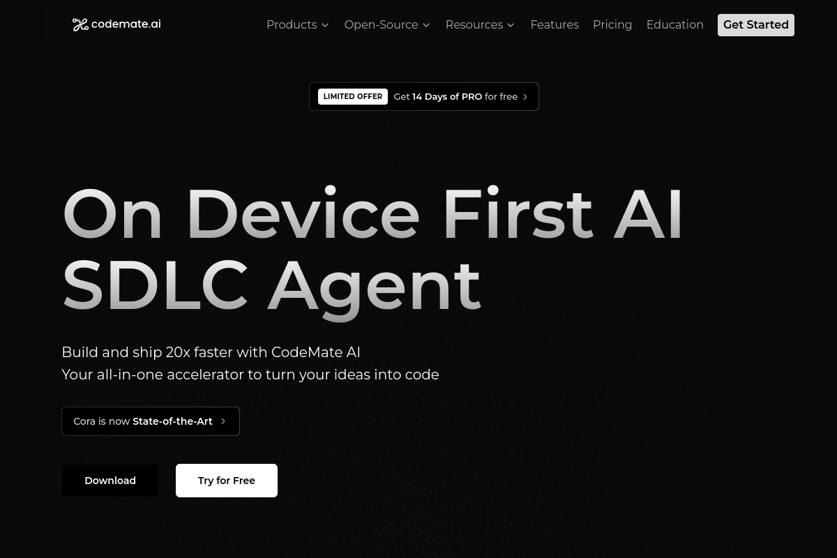 Screenshot of the CodeMate website