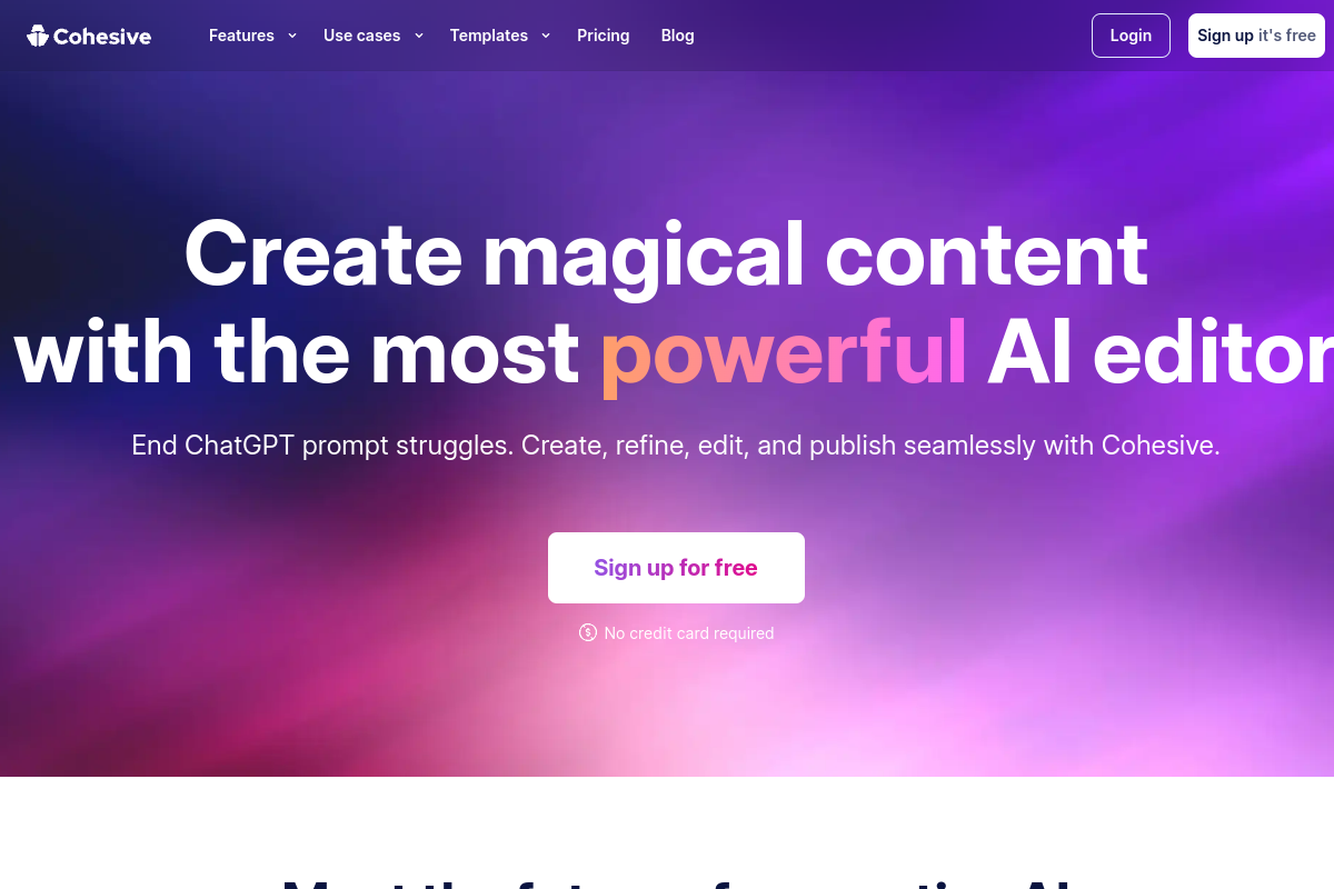 Screenshot of the Cohesive AI website