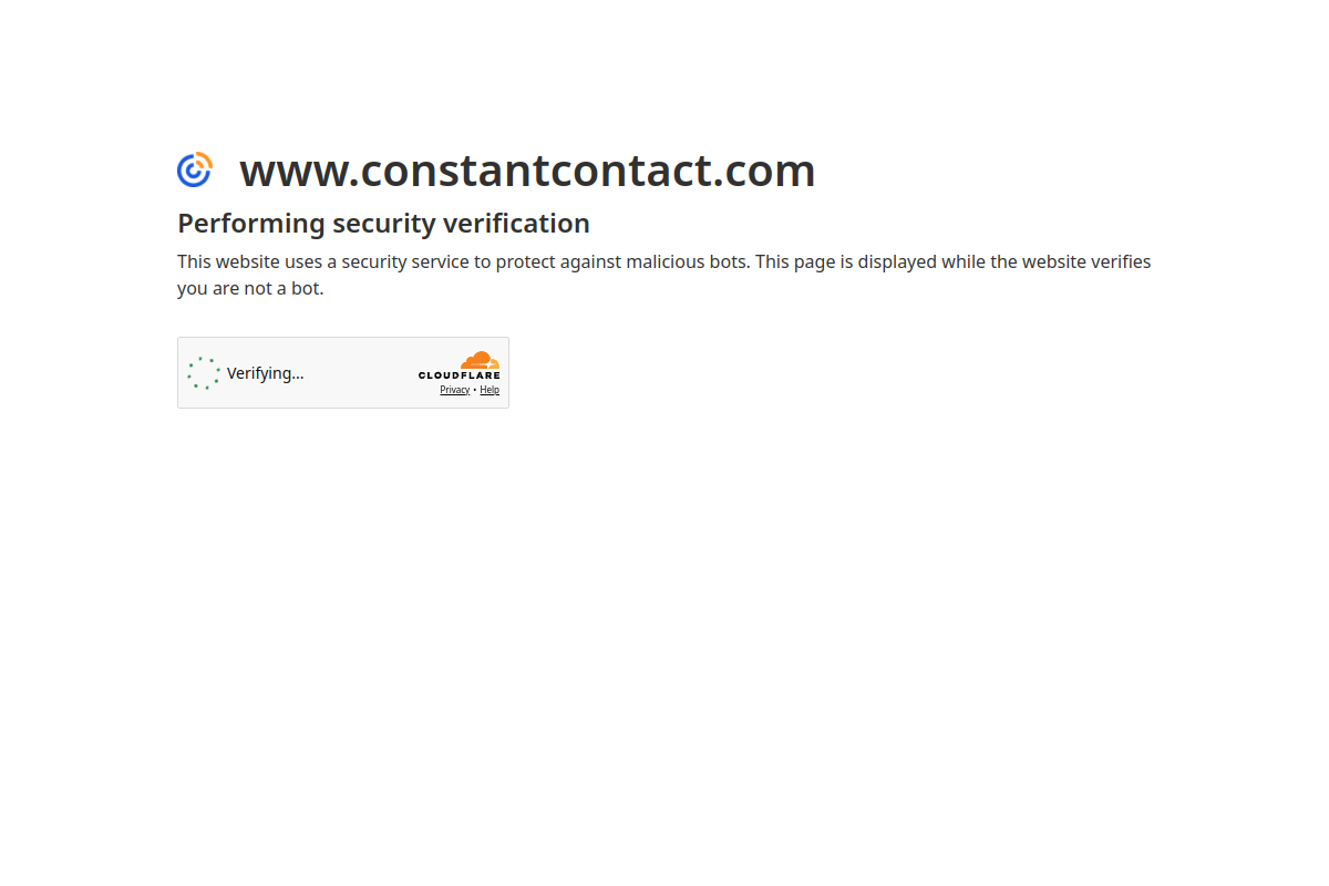 Screenshot of the Constant Contact website