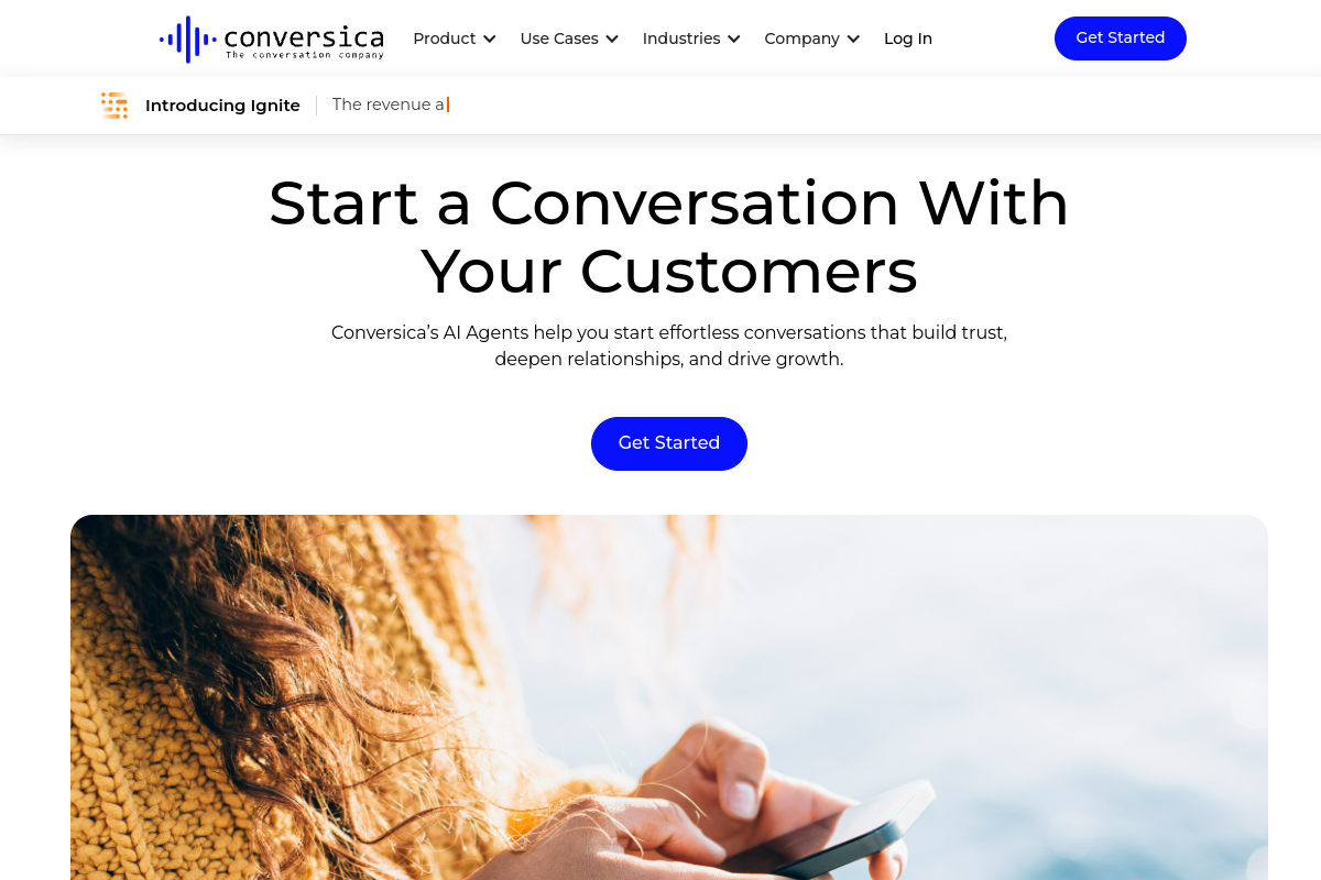 Screenshot of the Conversica website